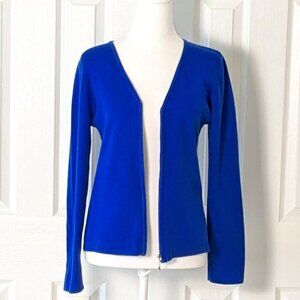 ERIC SPENCER Women's Long Sleeve Full Zip Knit Cardigan  Size S  Royal Blue